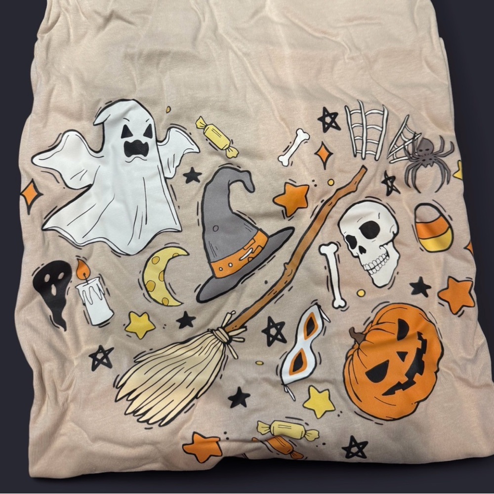 Spooky Halloween Kids Costume with Ghost and Pumpkin Design